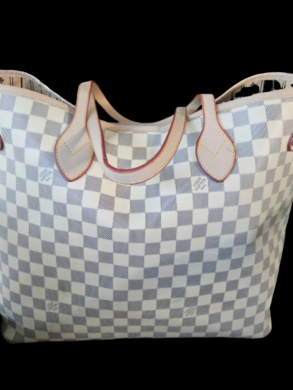 LOUIS VUITTON NEVERFULL Tote Bag. Grey & White Louis Vuitton Handbag - Picture 4 of 16